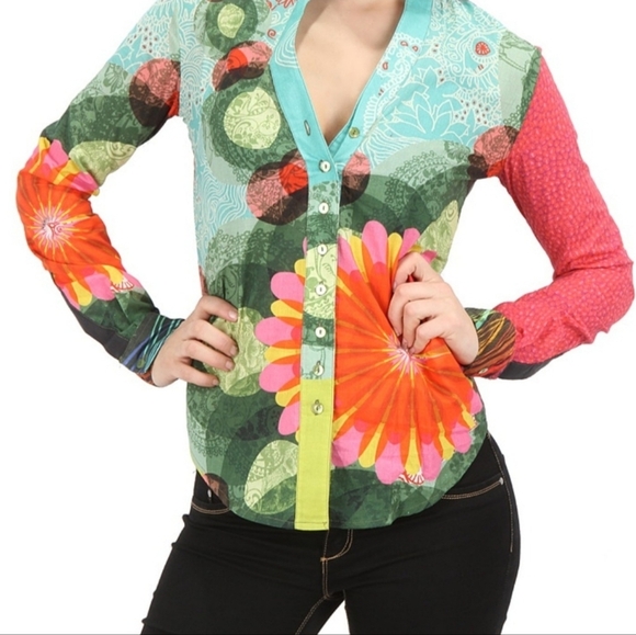 Desigual Multicolored button down shirt - Picture 1 of 9